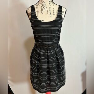 BCBG Elegant Black Striped Dress